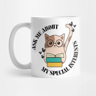 Cat with Books Mug